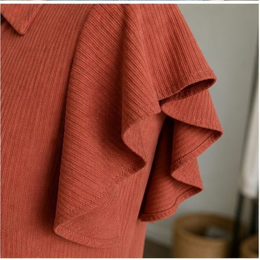 Rust V Neck Top - Picture 5 of 6